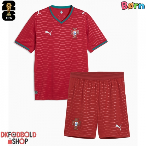 Portugal Hjemmebanesæt Børn VM 2026 Kort ærmer (+ korte bukser)